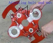 Adjusting bolt and nut